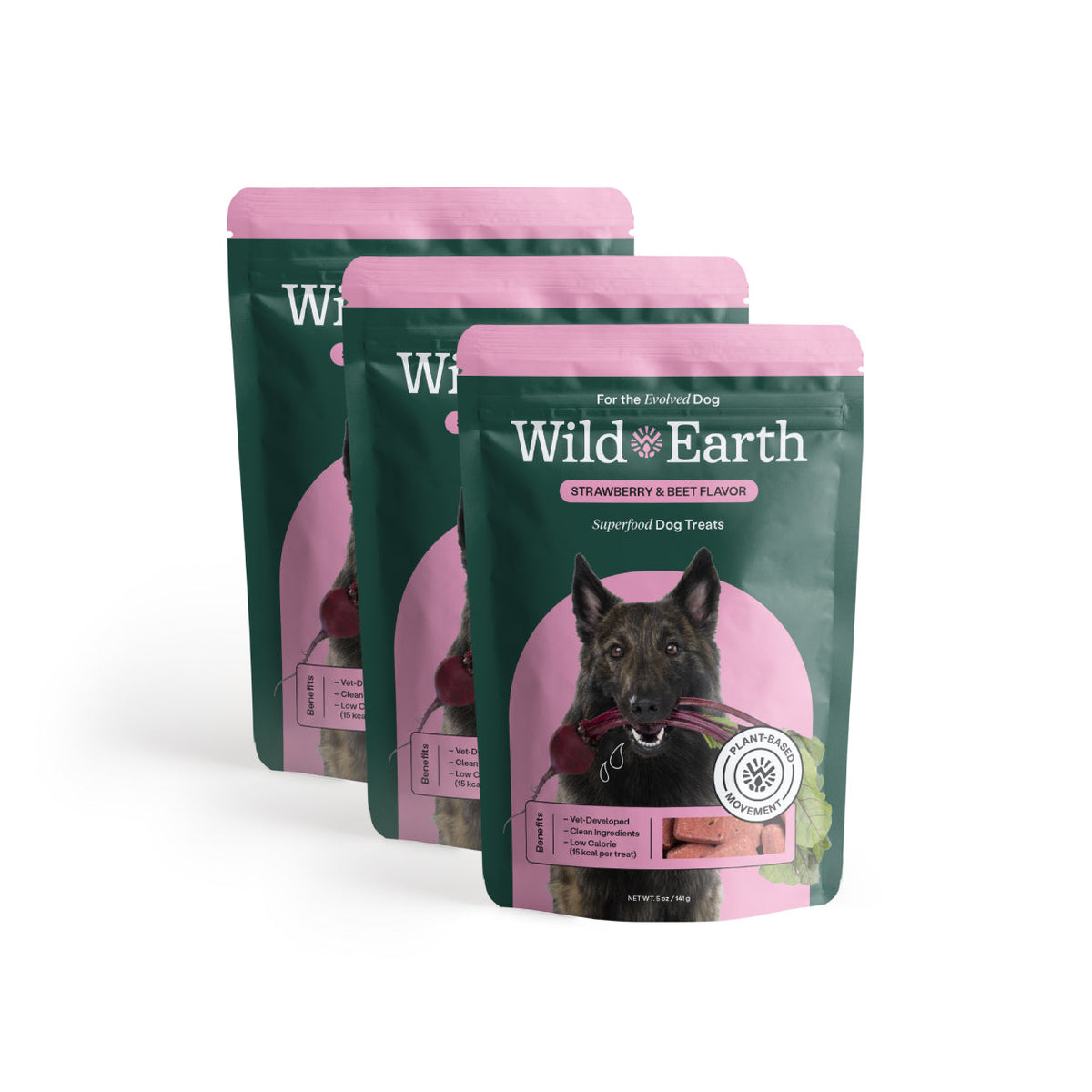 3 Pack - Superfood Dog Treats with Koji (5 oz per bag) by Wild Earth