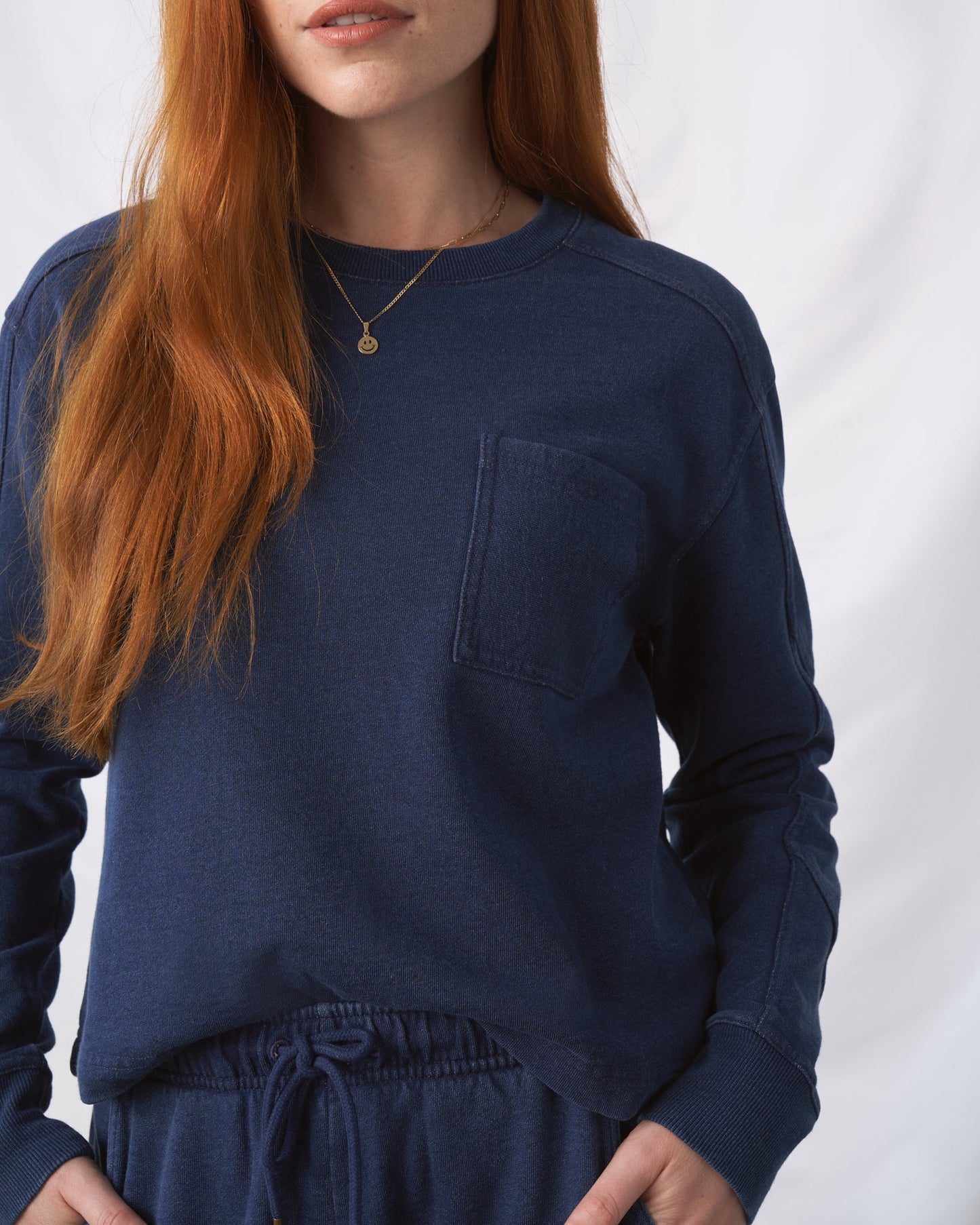 Organic Indigo Cropped Sweatshirt by United By Blue