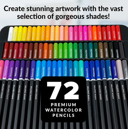 72 Watercolor Pencils Set