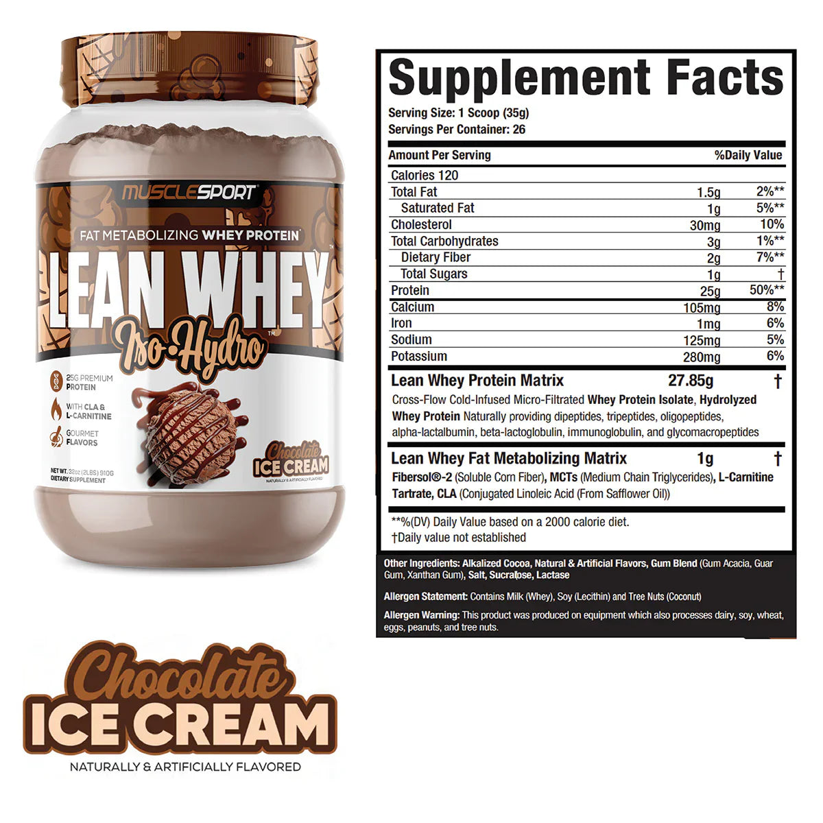 Musclesport Lean Whey ISO Hydro Gourmet Protein