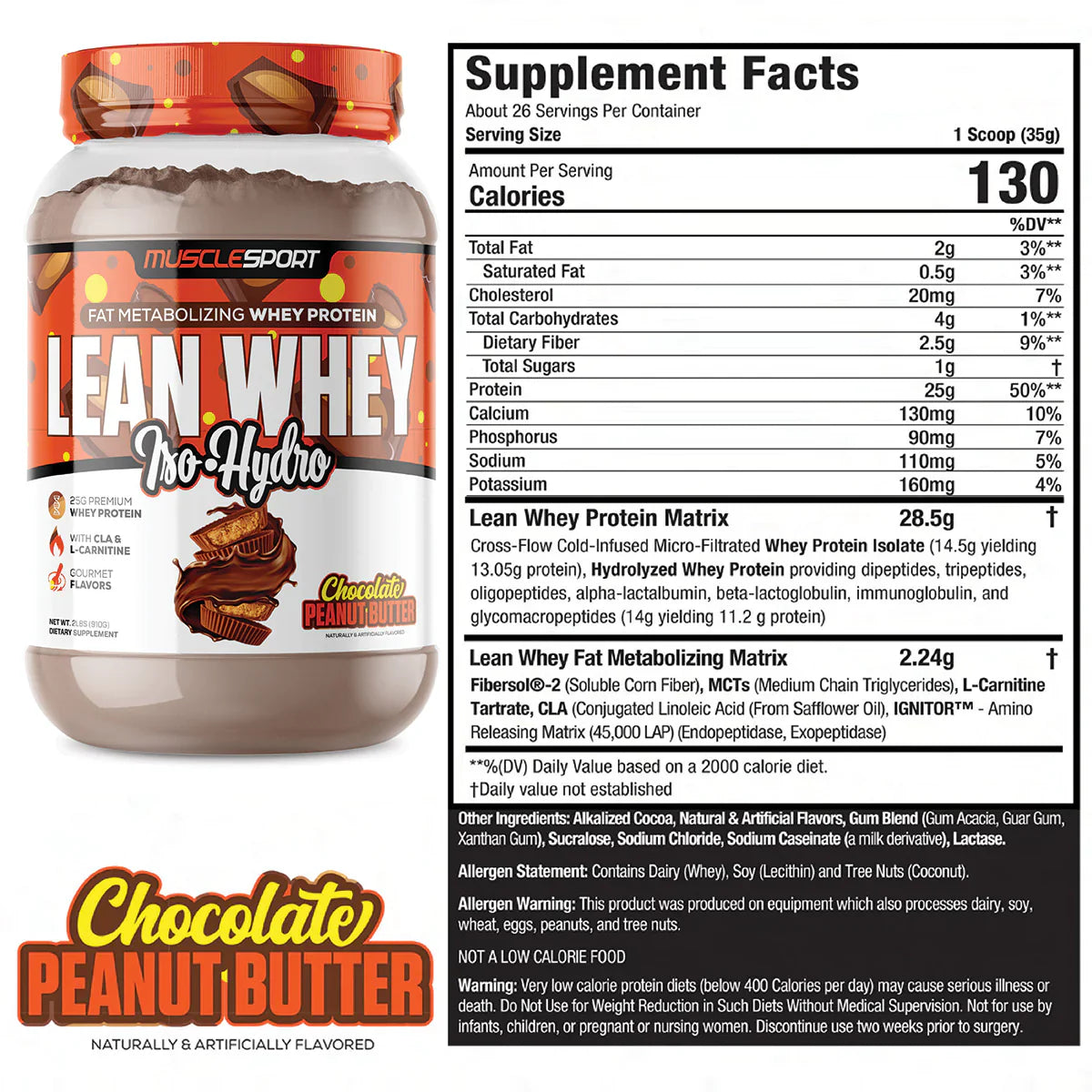 Musclesport Lean Whey ISO Hydro Gourmet Protein