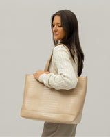 THE TOTE - CREAM CROC