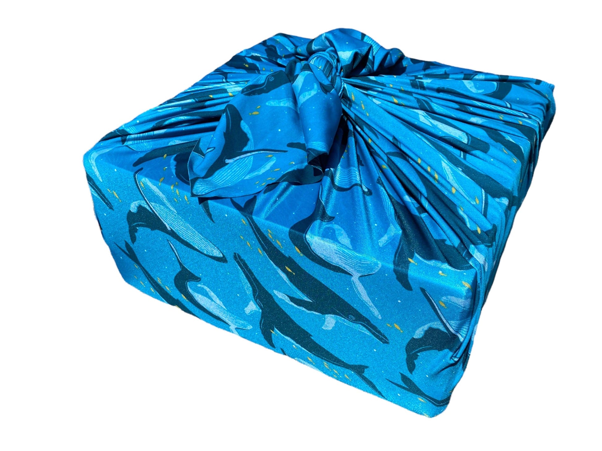 Extra Large Reusable Cloth Furoshiki Gift Wrap | Whales & Waves