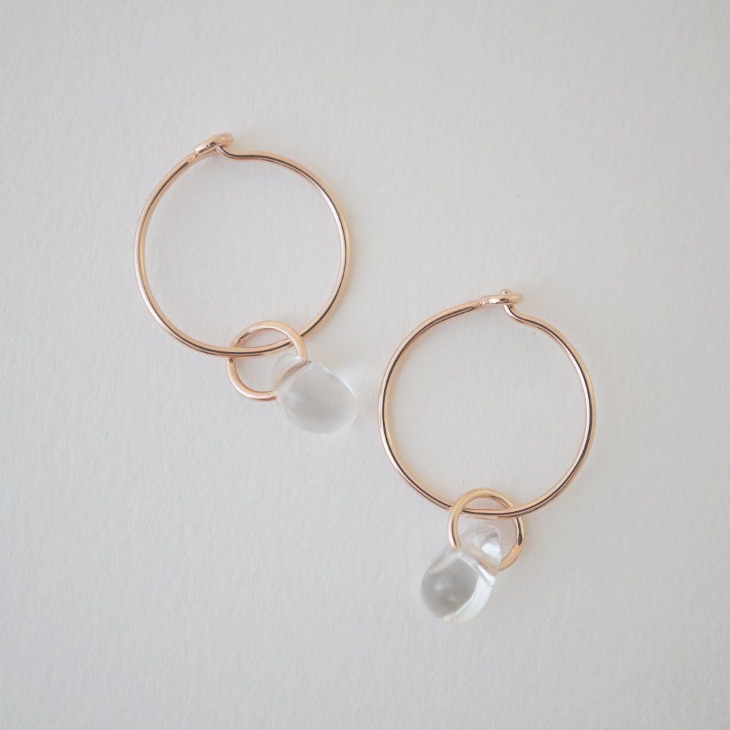 Wishing Crystal Hoop Earrings by Honeycat