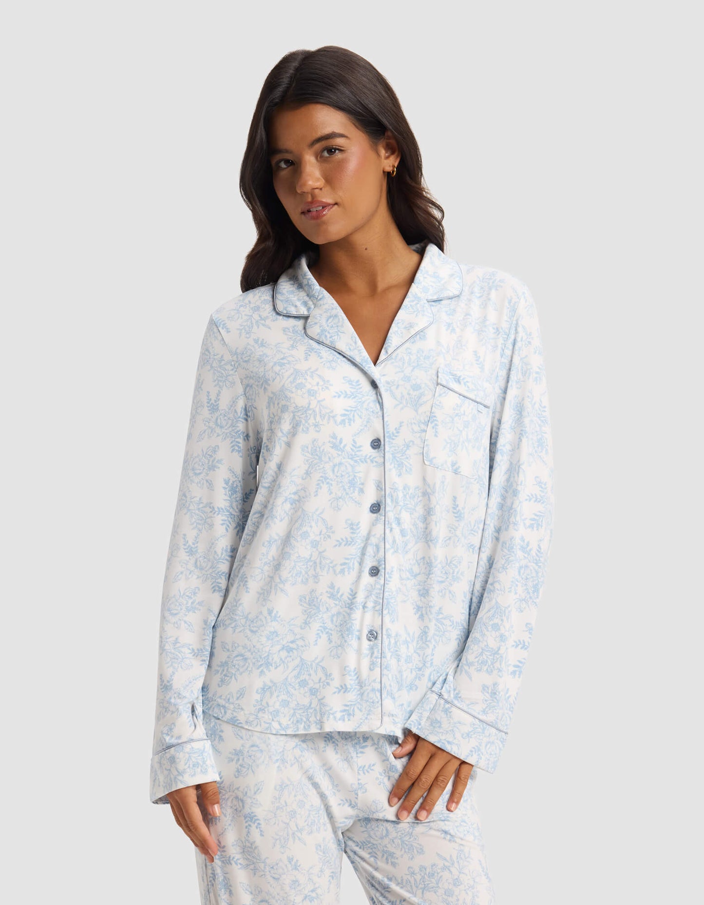 Women's Bamboo Stretch-Knit Long Sleeve Pajama Set