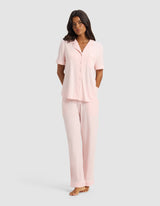 Women's Bamboo Stretch-Knit Short Sleeve & Pant Pajama Set