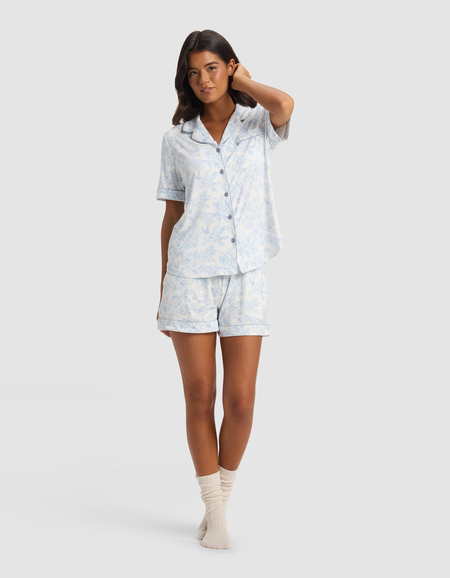 Women's Bamboo Stretch-Knit Short Sleeve Pajama Set