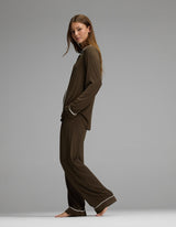 Women's Bamboo Rib-Knit Classic Long Sleeve Pajama Set
