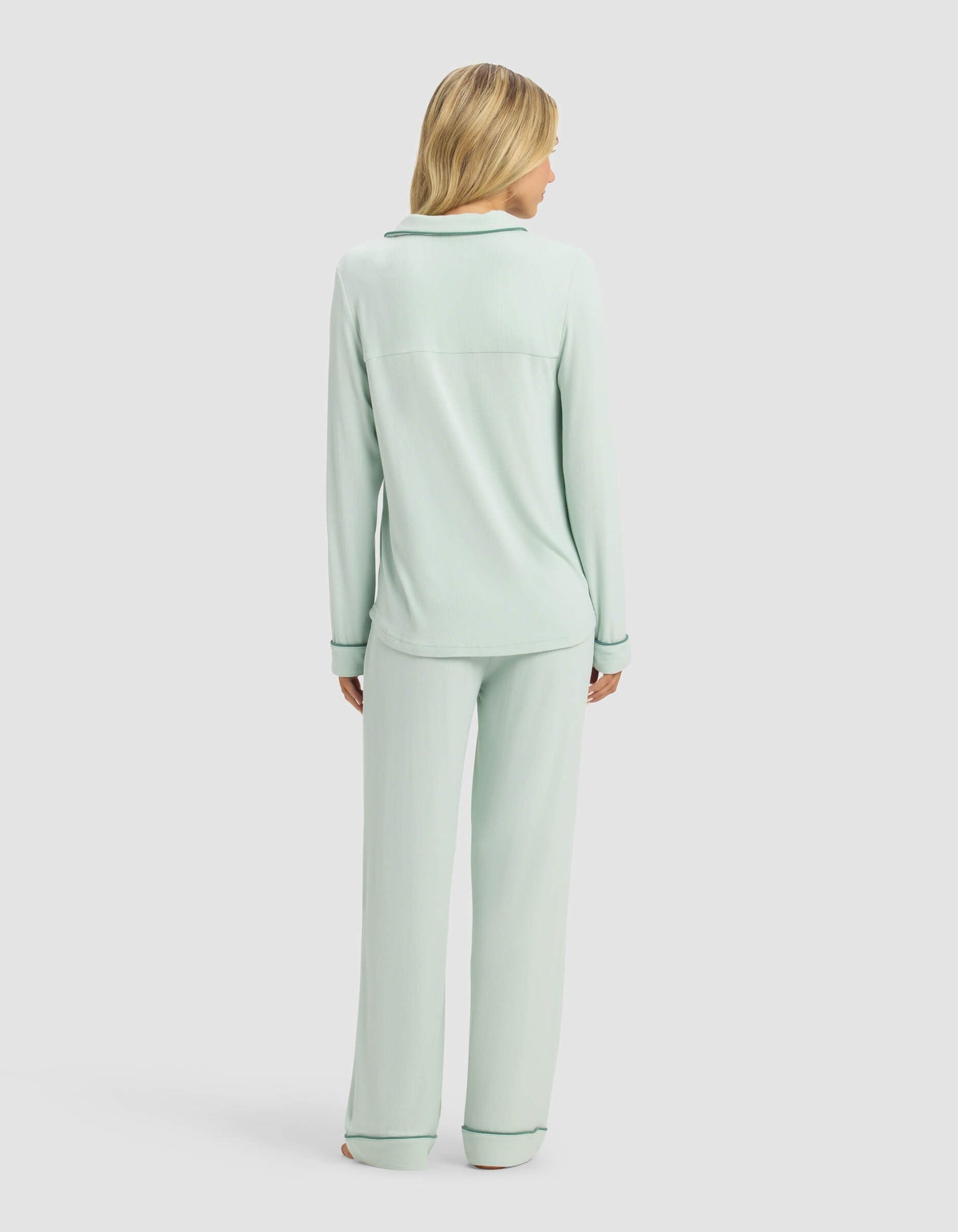 Women's Bamboo Rib-Knit Classic Long Sleeve Pajama Set