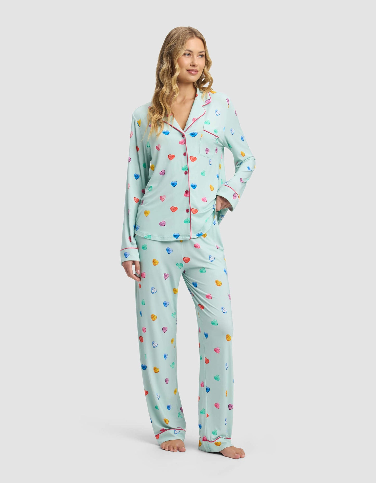 Women's Bamboo Stretch-Knit Long Sleeve Pajama Set