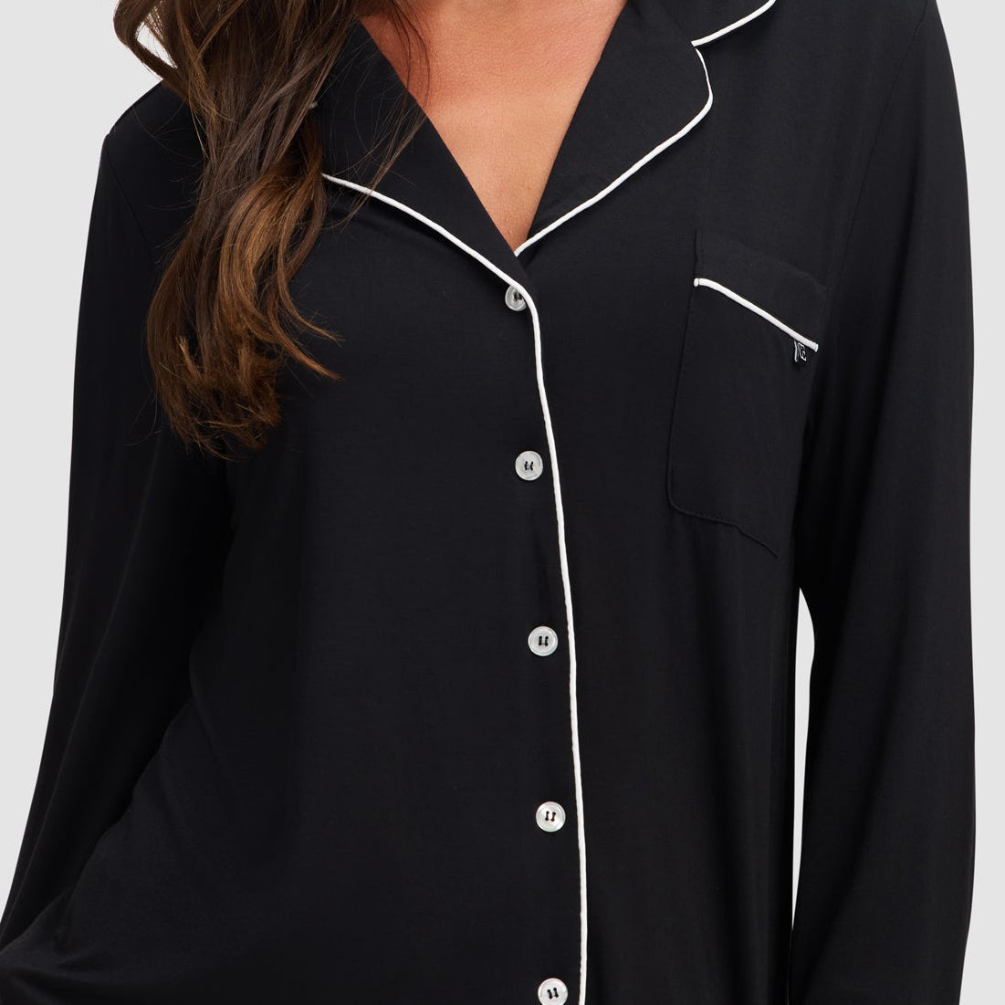 Women's Bamboo Stretch-Knit Long Sleeve Pajama Set - Petite