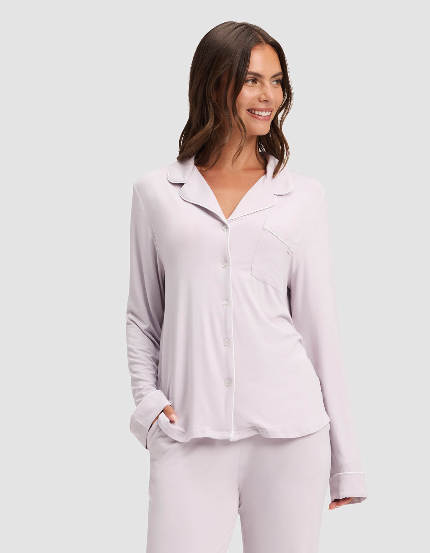 Women's Bamboo Stretch-Knit Long Sleeve Pajama Set
