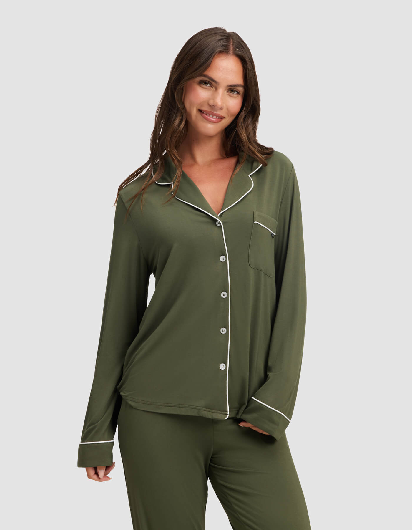 Women's Bamboo Stretch-Knit Long Sleeve Pajama Set