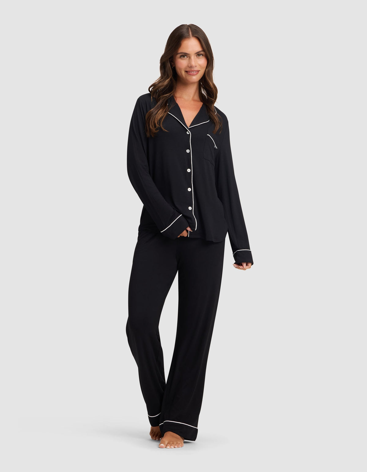 Women's Bamboo Stretch-Knit Long Sleeve Pajama Set - Tall