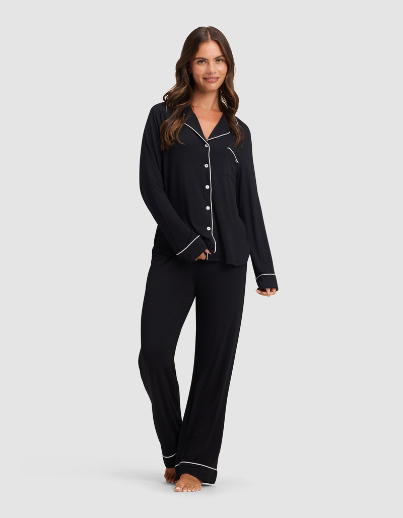 Women's Bamboo Stretch-Knit Long Sleeve Pajama Set TALL