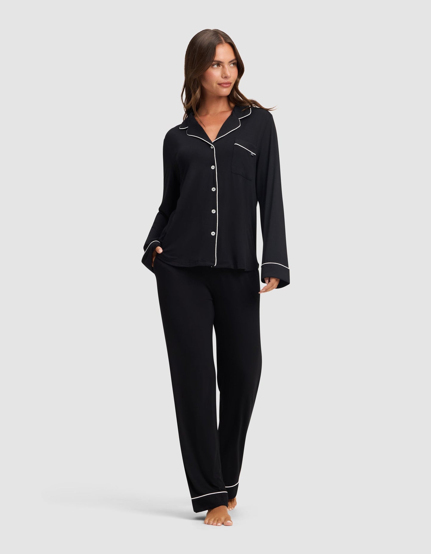 Women's Bamboo Stretch-Knit Long Sleeve Pajama Set