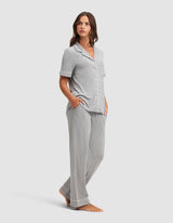 Women's Bamboo Stretch-Knit Short Sleeve & Pant Pajama Set