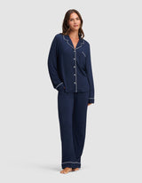 Women's Bamboo Stretch-Knit Long Sleeve Pajama Set - Petite