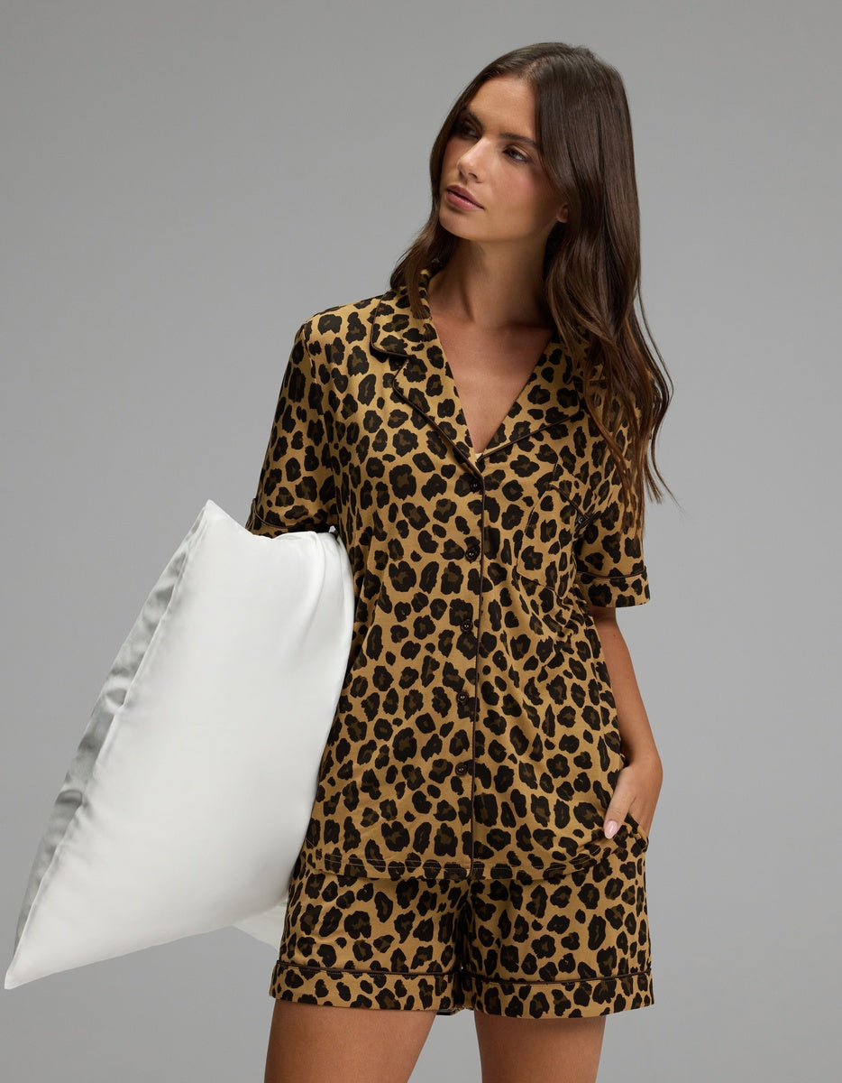 Women's Bamboo Stretch-Knit Short Sleeve Pajama Set