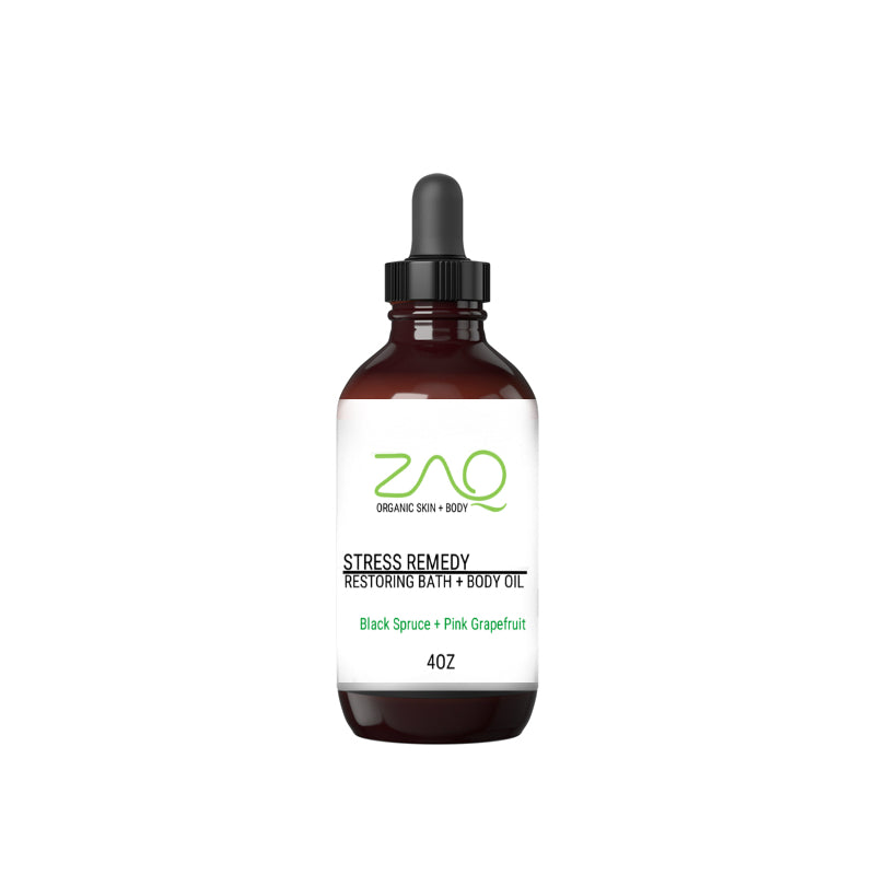 Restoring Massage Body Oil - STRESS REMEDY - Black Spruce + Pink Grapefruit by ZAQ Skin & Body