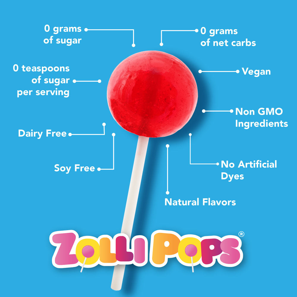 Zollipops 115-ct Sugar-Free Fruit-Swirls in 5 Flavors, by Zolli Candy