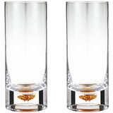 Berkware Whiskey Glasses with Unique Embedded Gold tone Flake Design