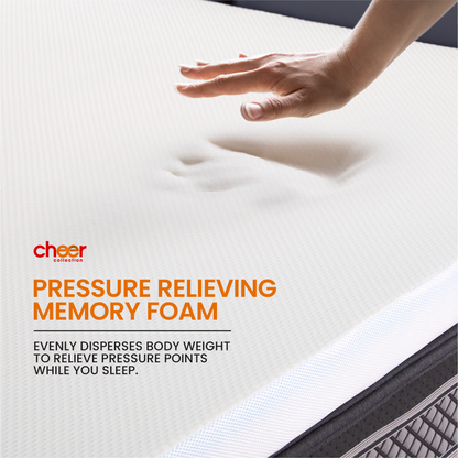 Cheer Collection 3 Inch Gel Infused Memory Foam Bed Topper with Washable Bamboo Cover