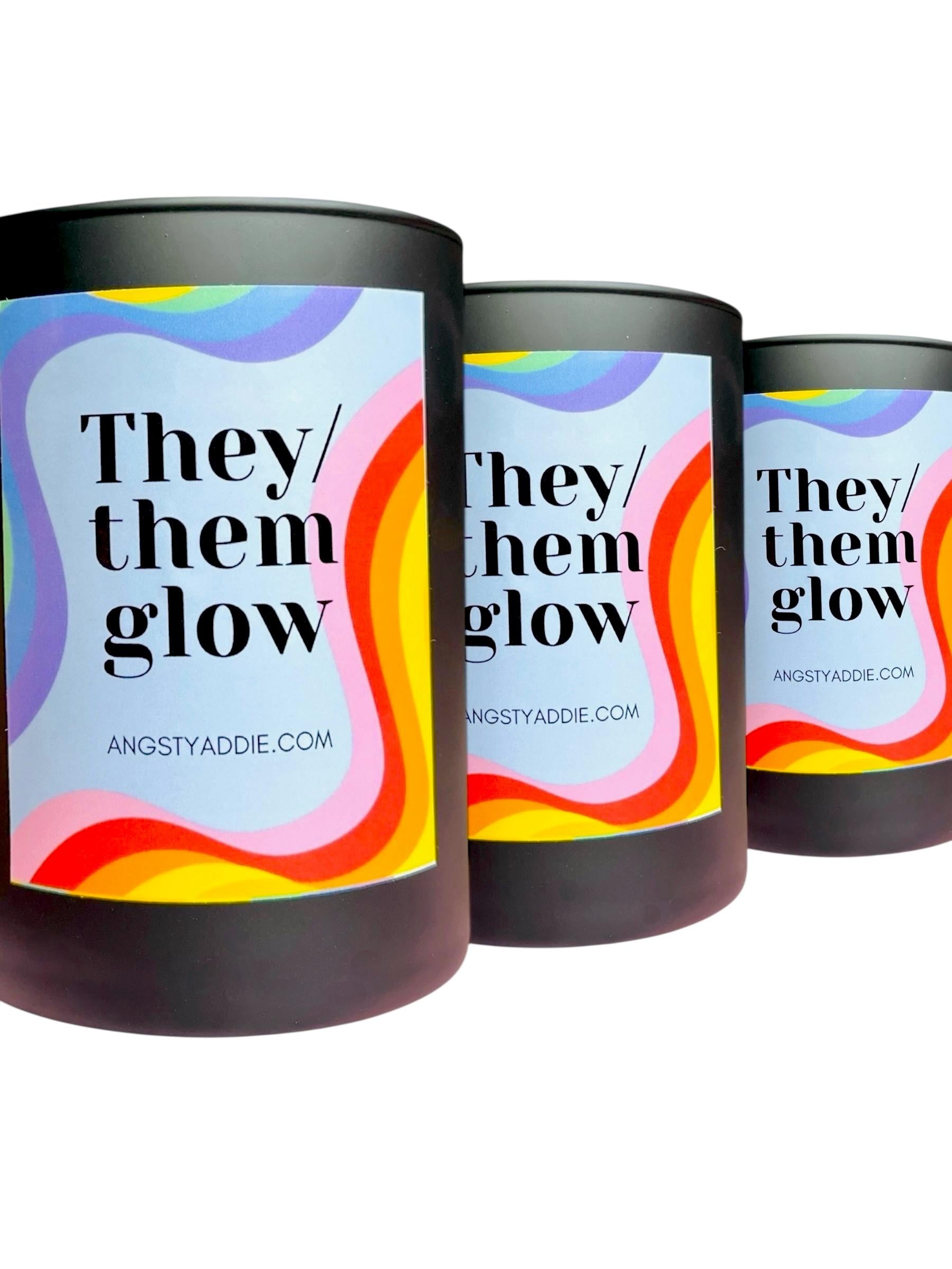 They/Them Glow candle by Angsty Addie