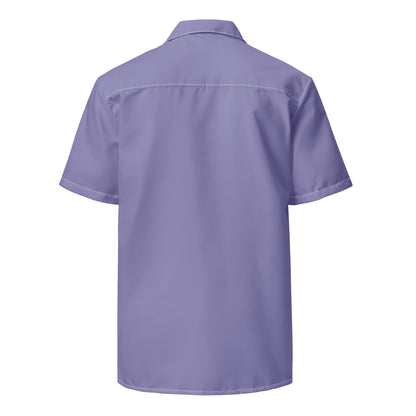 Stylish Solid Urchin Purple Camp Shirt - Recycled Polyester, Pulls 2 Pounds of Ocean Plastic, Ideal for Men, Travelers, Beach Lovers