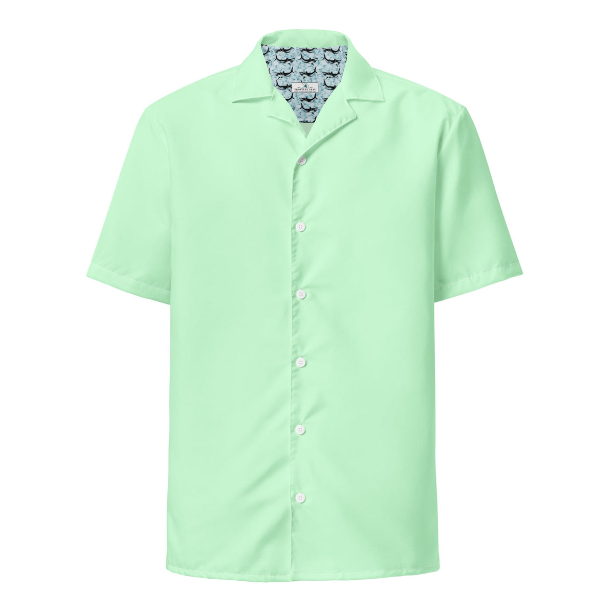 Stylish Mint Green Performance Camp Shirt | Recycled Polyester, Gift for Him, Pulls 2 Pounds of Ocean Plastic