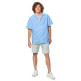 Stylish Solid Island Sky Blue Camp Shirt - Recycled Polyester, Pulls 2 Pounds of Ocean Plastic, Ideal for Men, Travelers, Beach Lovers