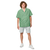 Stylish Solid Palm Green Camp Shirt - Recycled Polyester, Pulls 2 Pounds of Ocean Plastic, Ideal for Men, Travelers, Beach Lovers