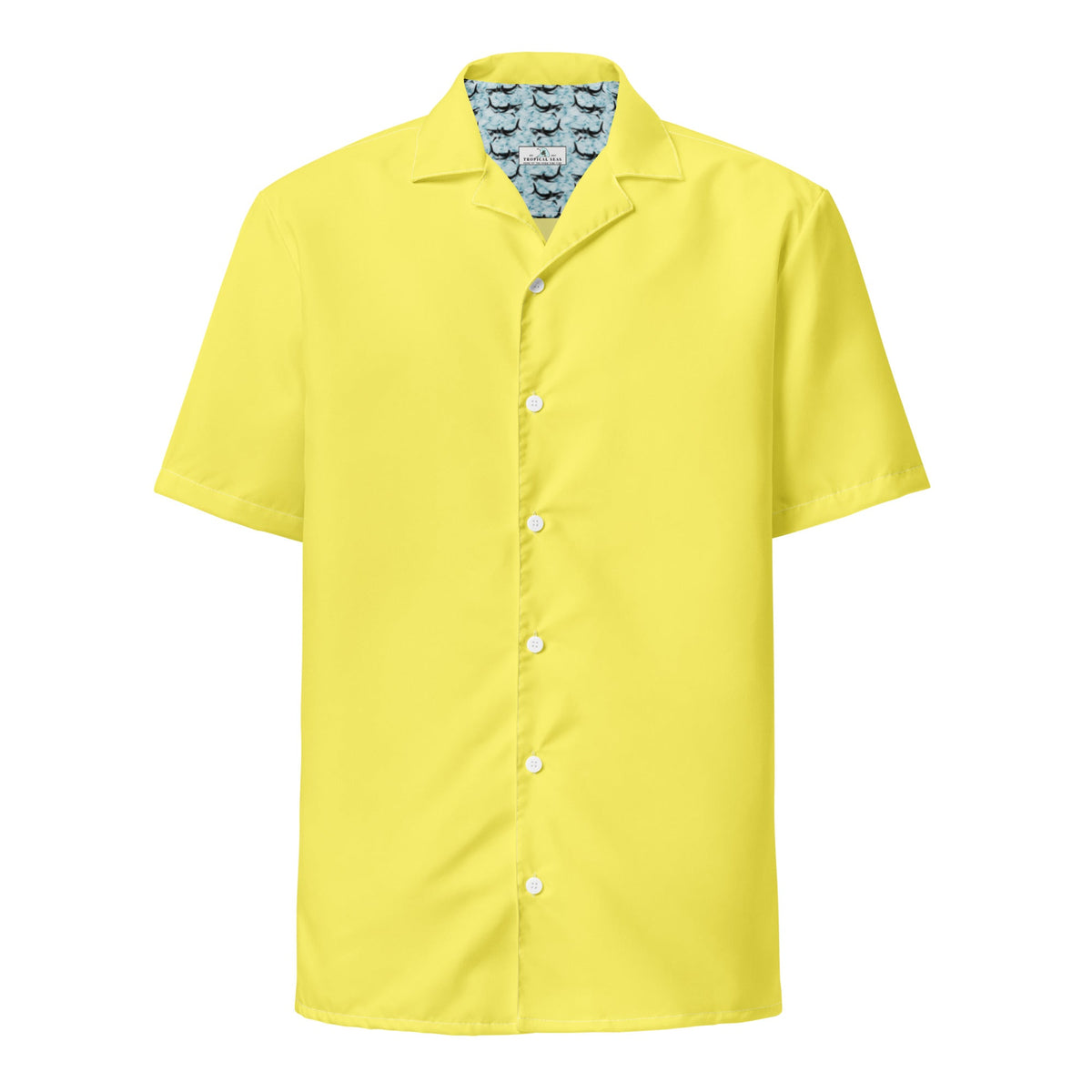 Stylish Recycled Polyester Banana Yellow Button Down Camp Shirt | Eco-Friendly | Gift for Him | Resort Wear