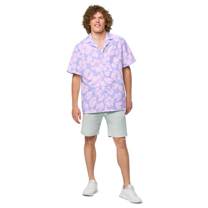 Tropical Purple Jungle Sunset button down hawaiian shirt