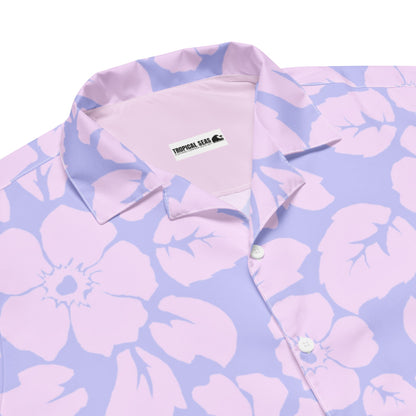 Tropical Purple Jungle Sunset button down hawaiian shirt