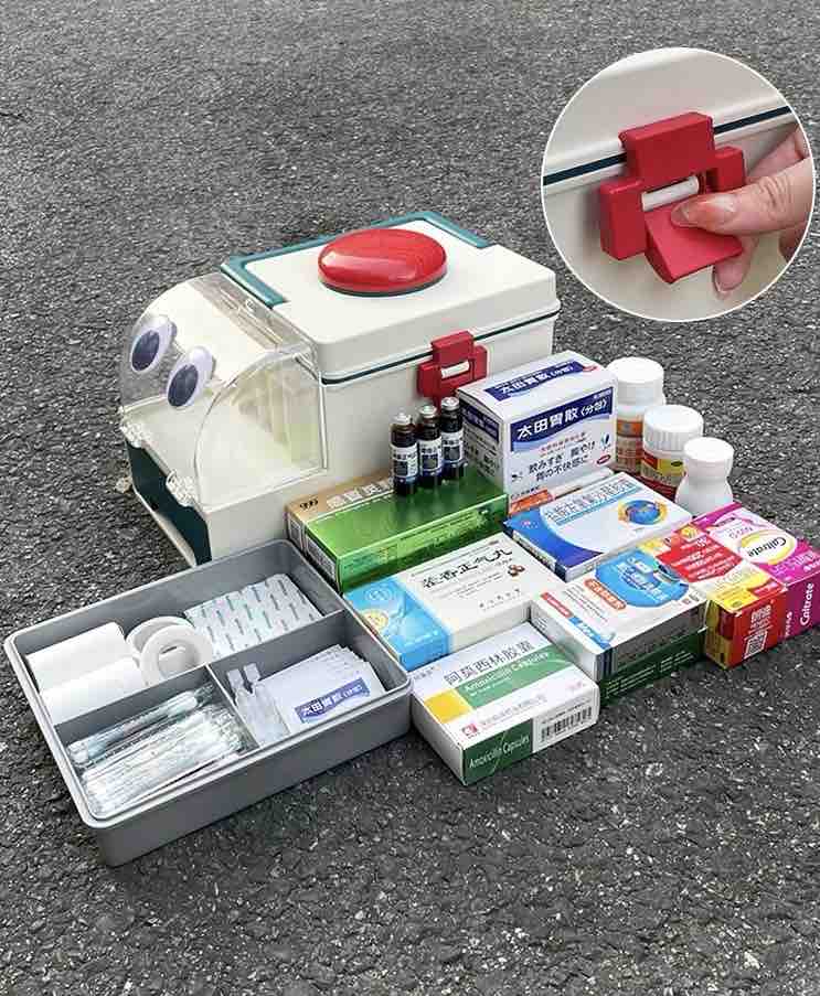 Ambulance Family First Aid Kit - Cute Medicine Lock Storage Box Organizer