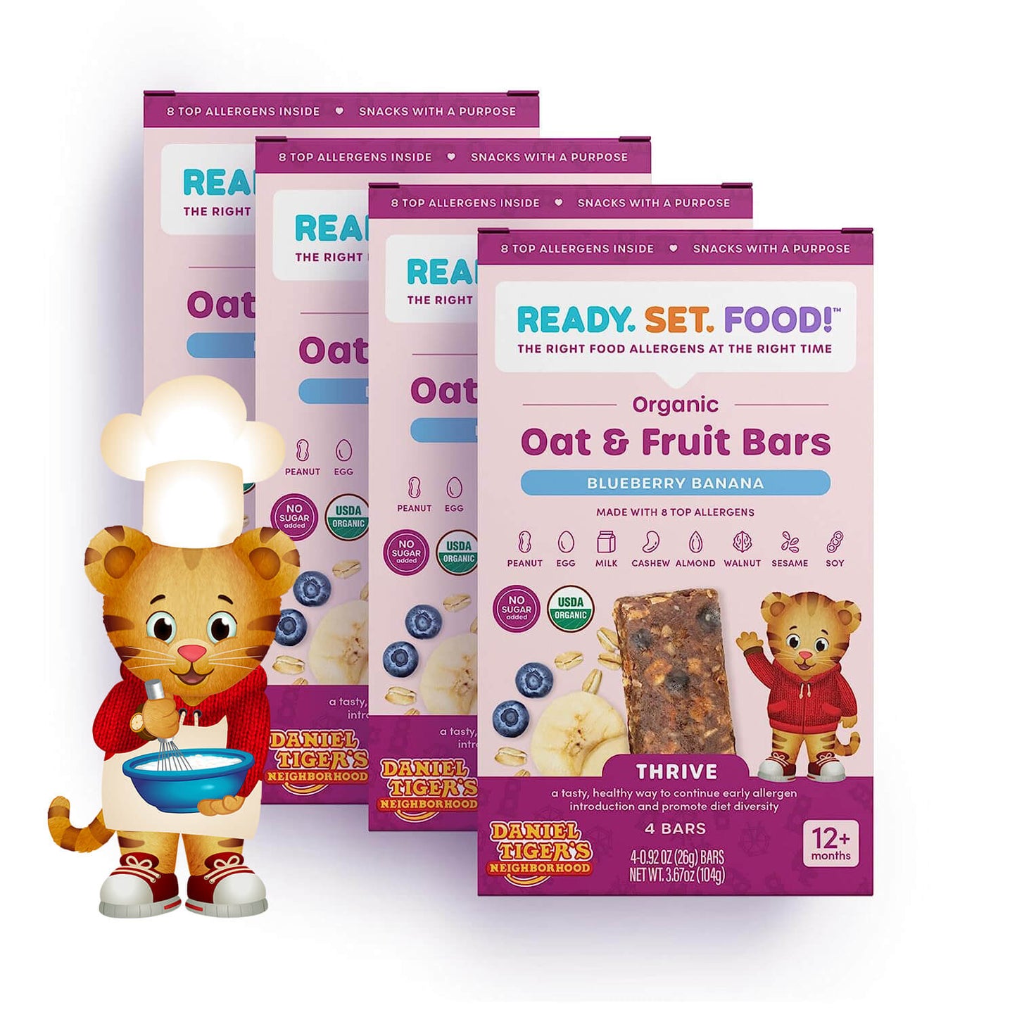 Organic Oat & Fruit Bars - Daniel Tiger Blueberry Banana