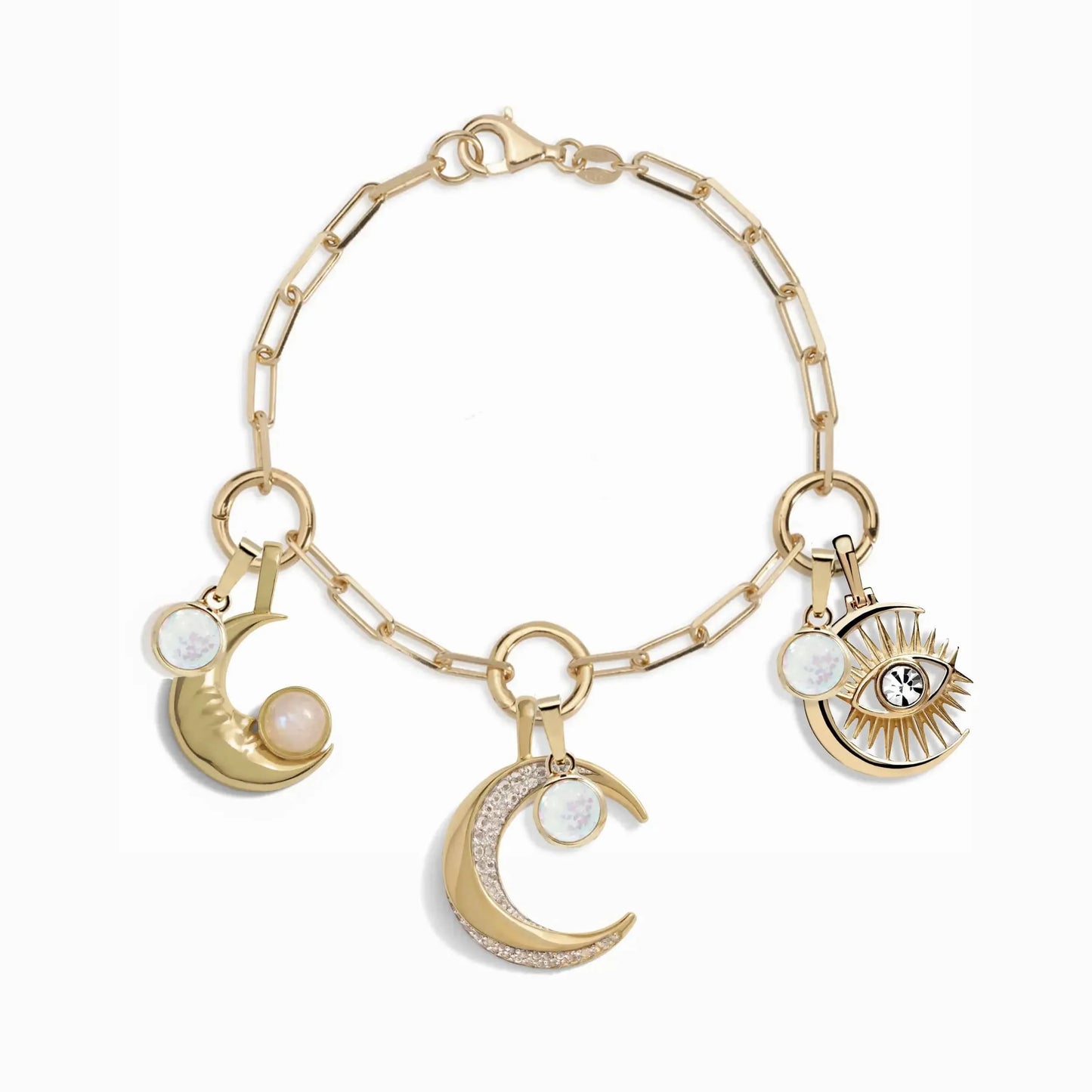 Triple Moon Charm Bracelet