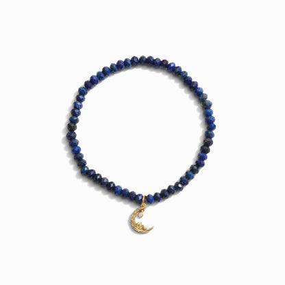 Moon Wave Lapis Beaded Bracelet