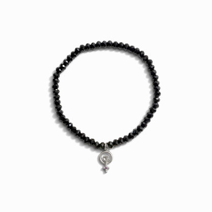 Woman Power Onyx Beaded Bracelet