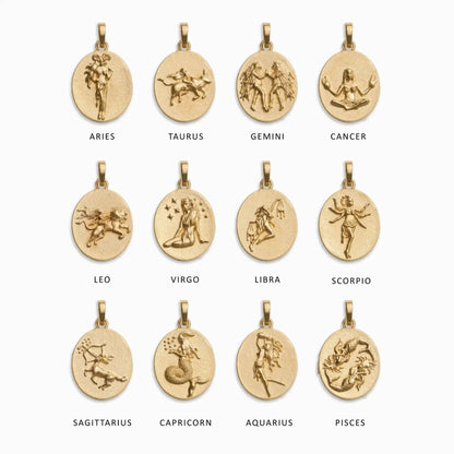 Zodiac Goddess Pendant + Mini Paperclip Chain