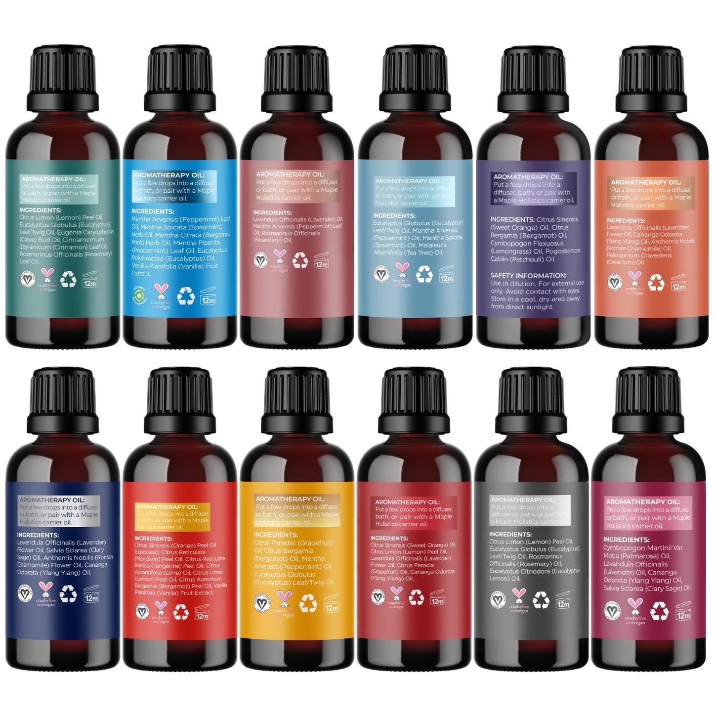 Essential Oil Blends Set Pack of 12