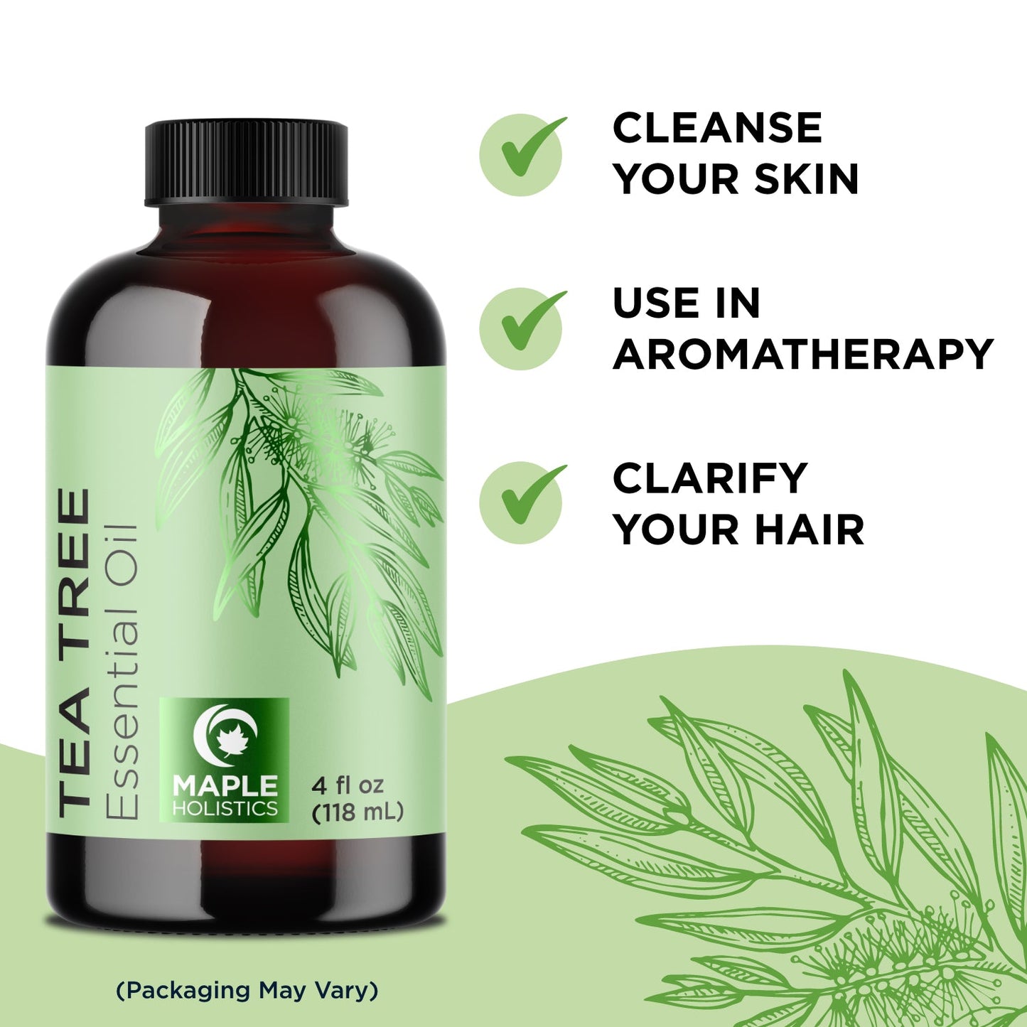 Maple Holistics Pure Tea Tree Essential Oil Pure Tea Tree Oil for Hair Skin and