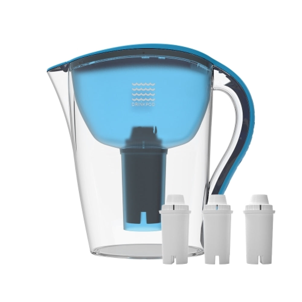 Drinkpod Ultra Premium Alkaline Water Pitcher - 3.5L Pure Healthy Water Ionizer. Includes 3 Alkaline Water Filters by Drinkpod