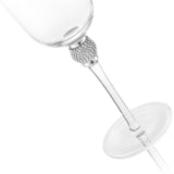 Berkware Set of 2 Rhodium Silver tone Wine Glasses - Luxurious Ros+¬ and White Wine Glass with Dazzling Rhinestone Design and Silver tone Rim