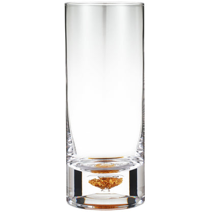 Berkware Lowball Whiskey Glasses with Unique Embedded Gold tone Flake Design - Set of 6