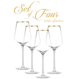 Berkware Wine Glasses - Luxury Crystal Long Stem Toasting Glasses - Set of 4