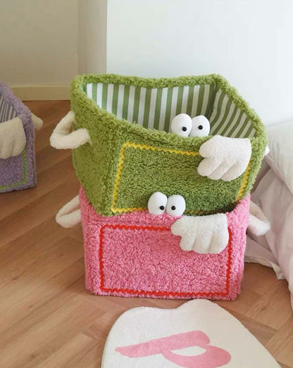 Whimsical Eclectic Big Eyes Plush Cute Laundry Storage Baskets - Laundry Bag for Kids Children