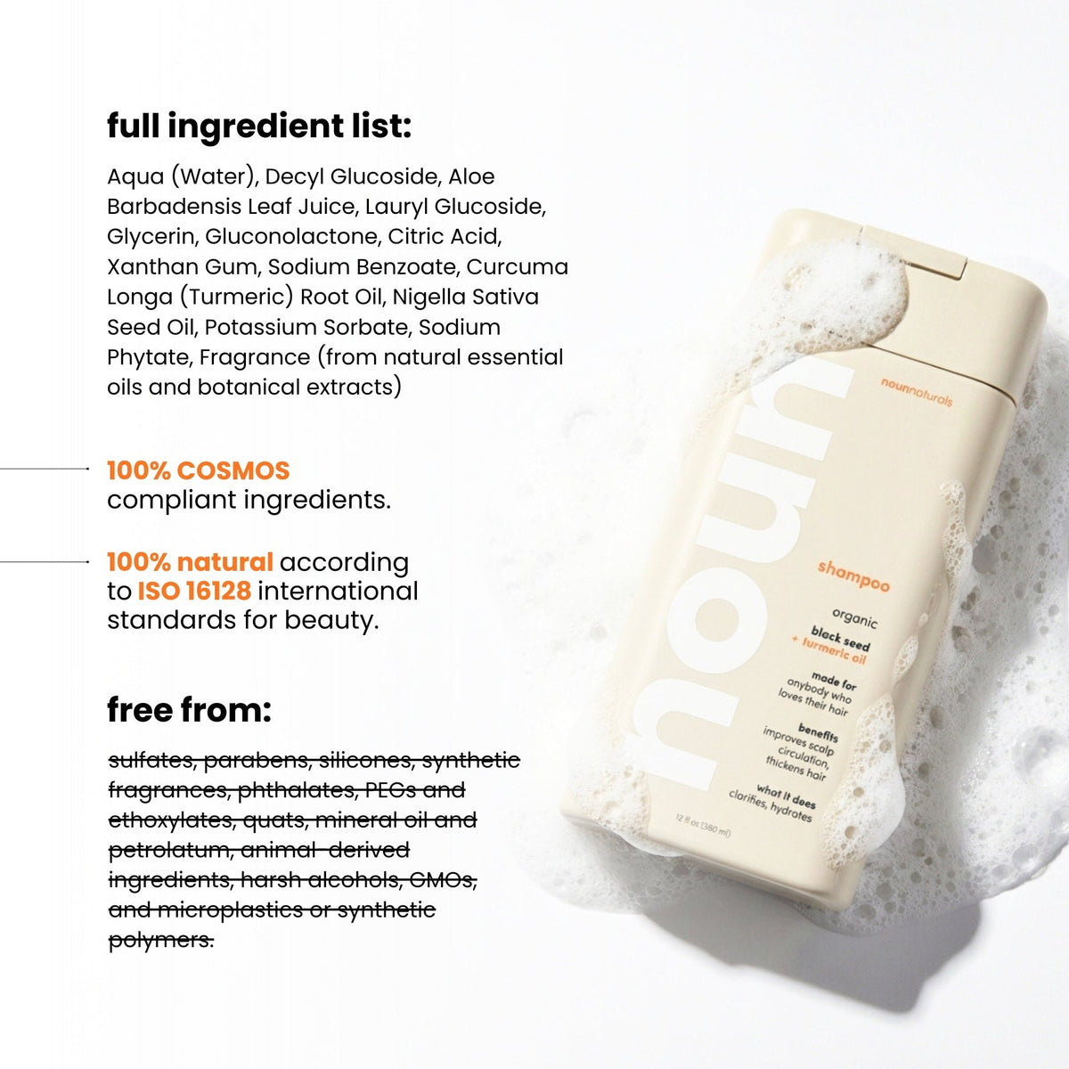 Black Seed & Turmeric Gentle Cleansing and Clarifying Shampoo for Daily Use