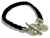 Black Vegan Leather Strength Friendship Bracelet by The Urban Charm by The Urban Charm